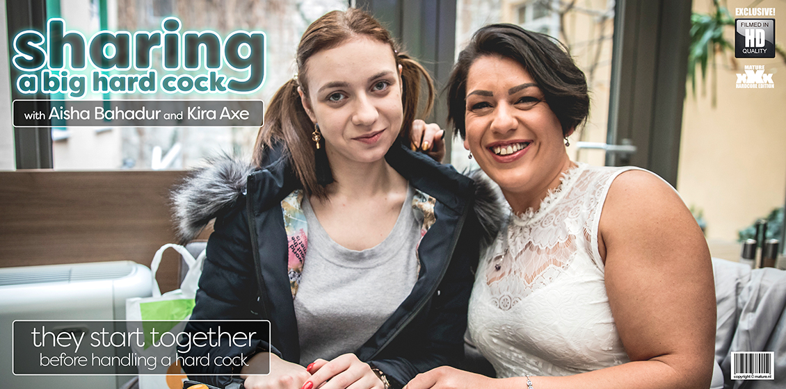 Two Old and Young Nymphomaniacs Do Eachother and Share a Big Dick Later on