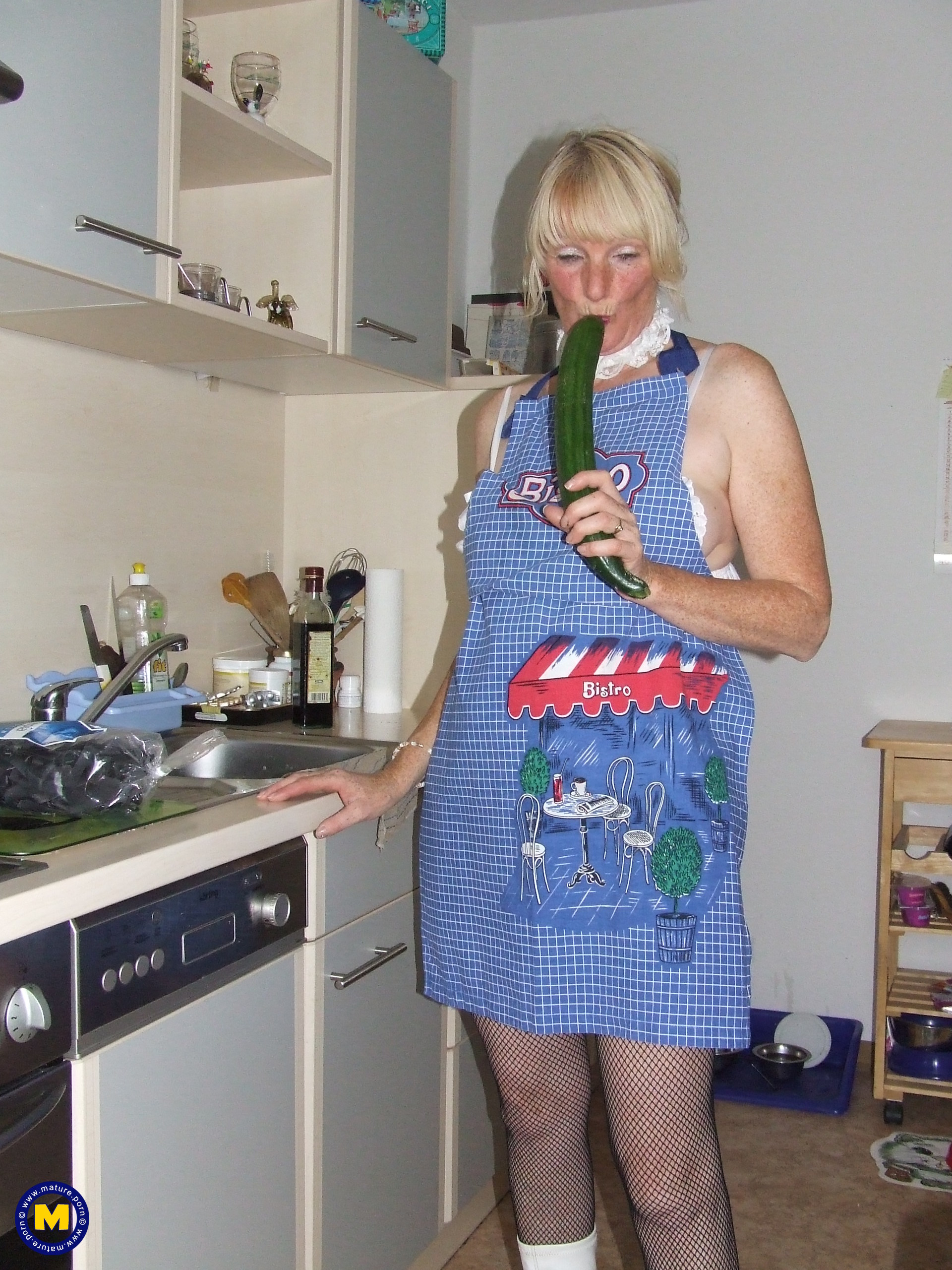 Kinky Mature Masturbates with Fruit