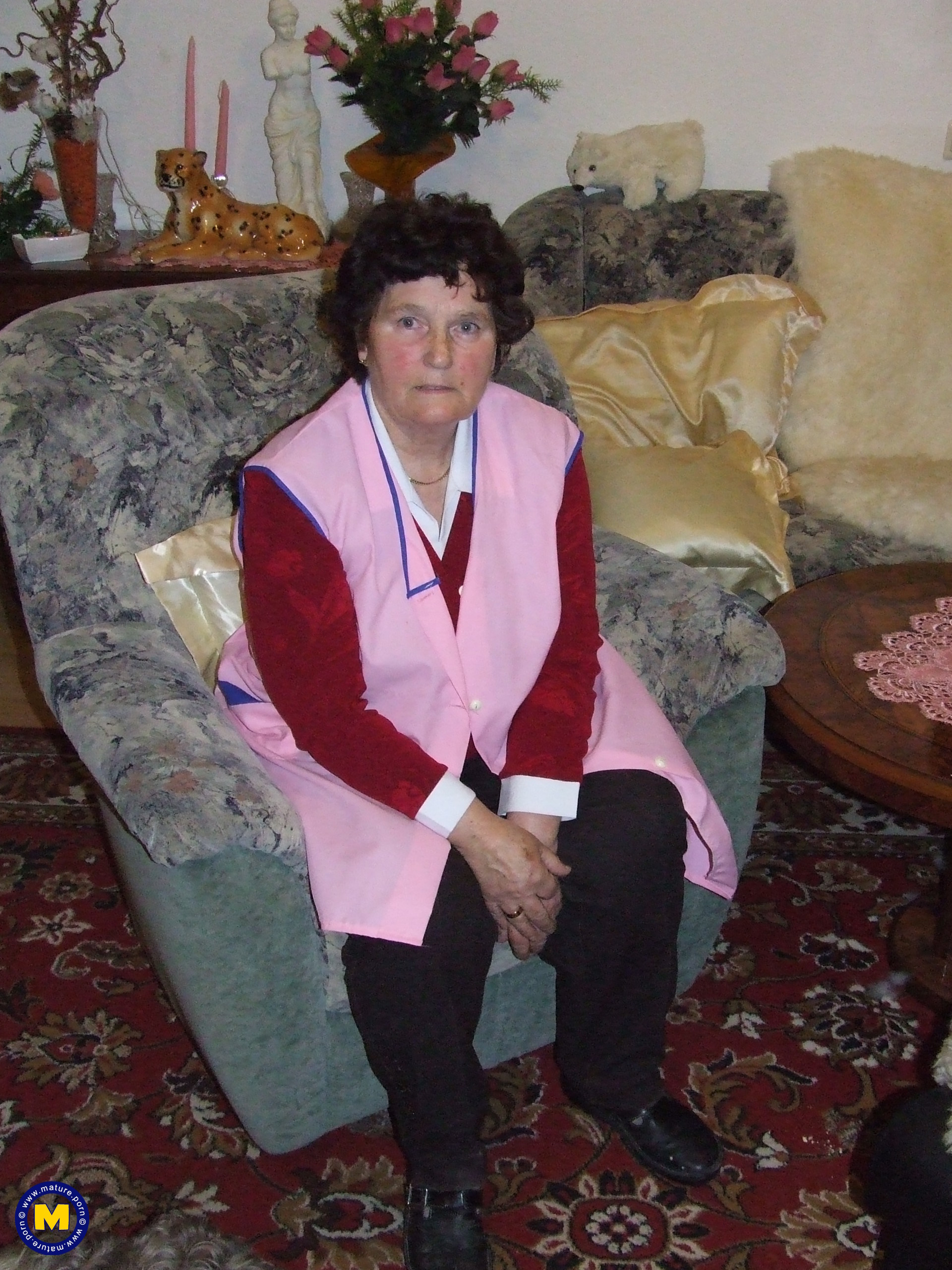 Grandma Spreading Her Pussy and Butthole