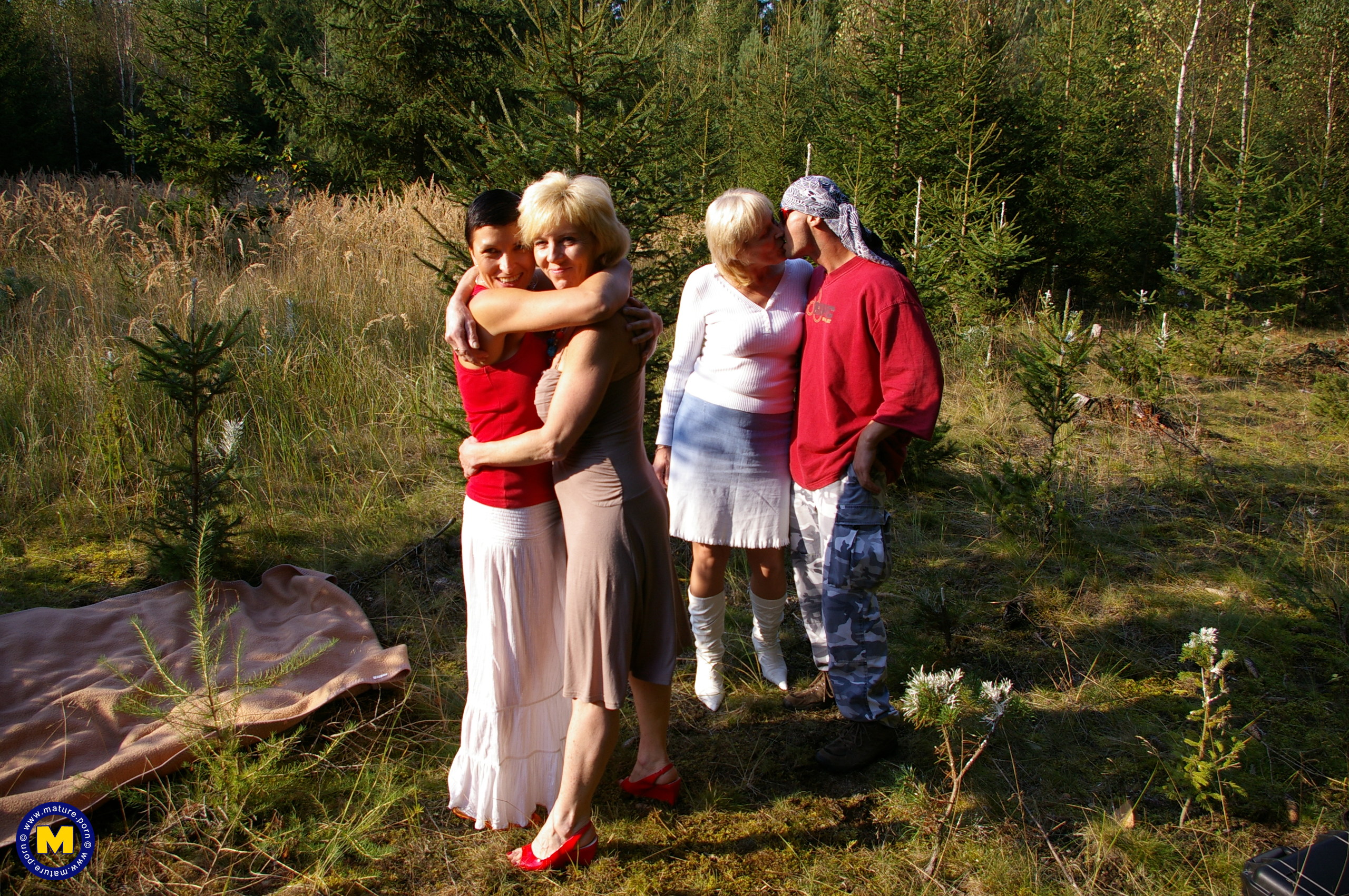 Kinky Mature Groupsex in the Woods