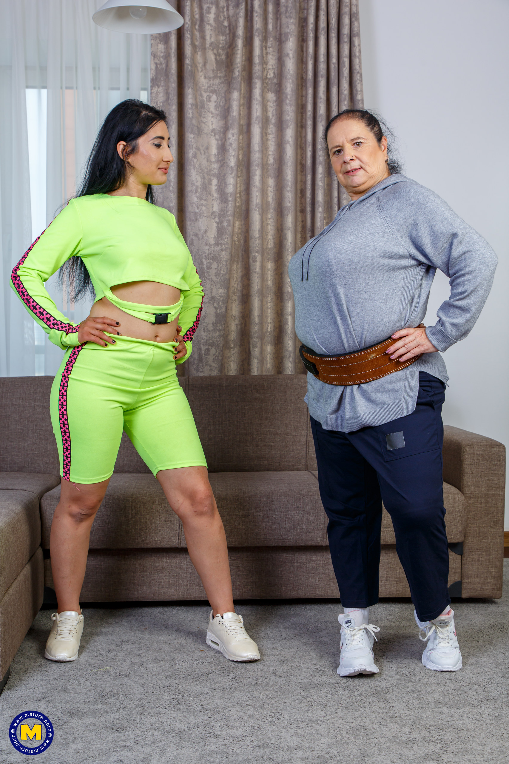 Hot Bbw Brazil - Old and Young Lesbians BBW Abby Tits and hot young Andra Brazil work out  and then some - Mature.nl
