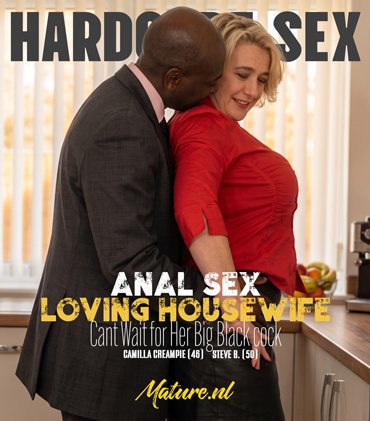 Camilla Creampie Takes Her Husband's Big Black Cock in Her Ass